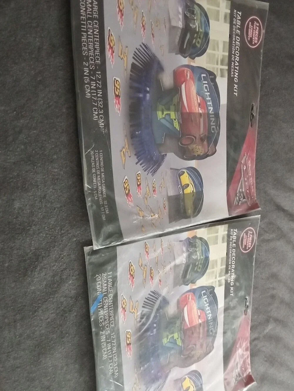 2 Packs Lightning Mcqueen Table Decorating Kit 3 Pieces Per Pack